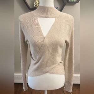 Pink Rose Beige Knit Top